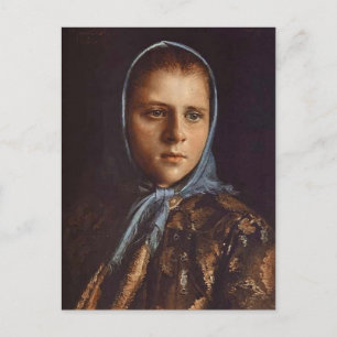 Ivan Kramskoy- Russian Girl in a Blue Shawl Postcard