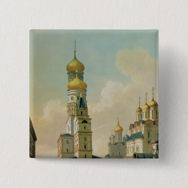Ivan the Great Bell Tower in the Moscow 2 Inch Square Button (Front)