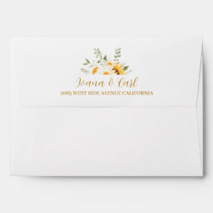 IVANA Elegant Yellow & White Flower Weddin Envelop Envelope