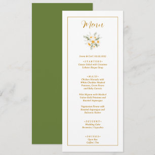 IVANA Elegant Yellow & White Flower Wedding Menu