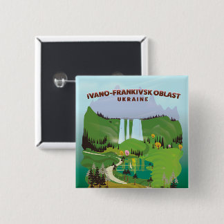 Ivano-Frankivsk Oblast Ukraine travel poster 2 Inch Square Button