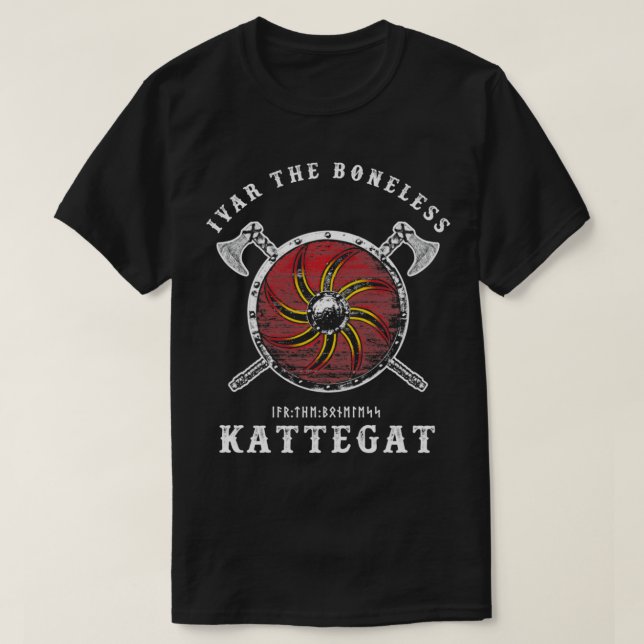 Ivar the Boneless  Kattegat Viking Shield  T-Shirt (Design Front)