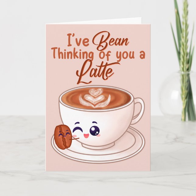I've Bean Thinking Of You - Cheerful Card (Front)