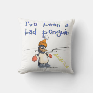 I've been a bad penguin throw pillow