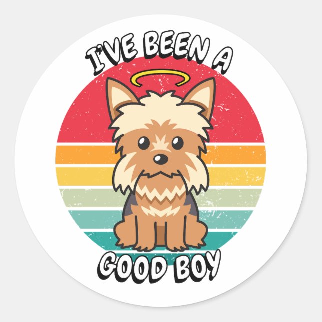 Ive been a good boy - yorkshire terrier classic round sticker (Front)