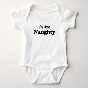 I've been Naughty black funny cute Christmas Baby Bodysuit