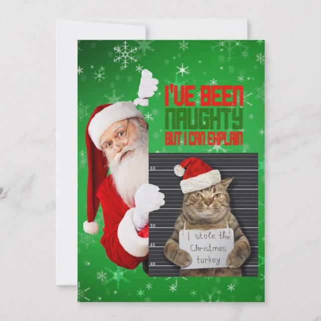 I've Been Naughty But I Can Explain Christmas Card (Front)