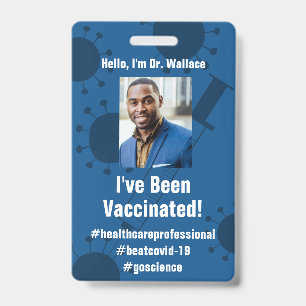 I've Been Vaccinated for Covid-19, Deep Blue Badge