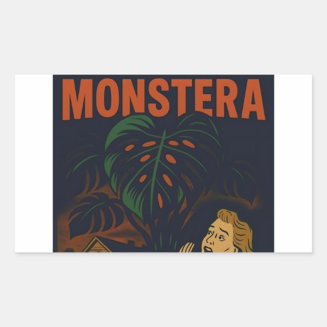 I've Created a Monstera Retro Horror Plant Sticker (Front)