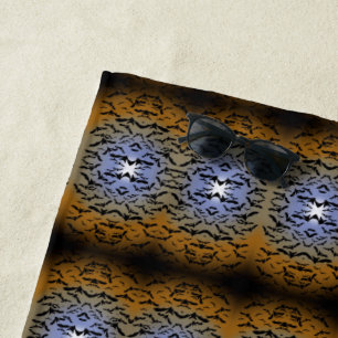 I've Gone Batty For Black Bats & Pretty Moonlight Beach Towel