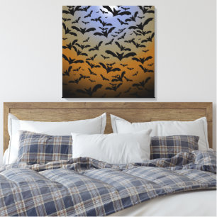 I've Gone Batty For Black Bats & Pretty Moonlight Canvas Print