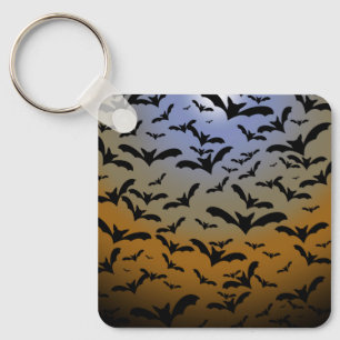 I've Gone Batty For Black Bats & Pretty Moonlight Keychain