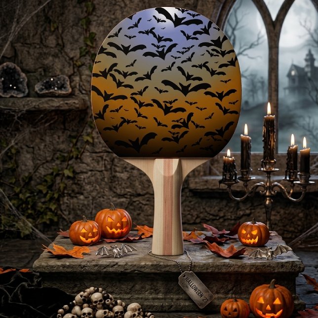 I've Gone Batty For Black Bats & Pretty Moonlight Ping Pong Paddle (Creator Uploaded)