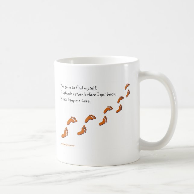 I've Gone to Find Myself Footprints mug (Right)