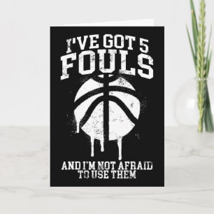 I've Got 5 Fouls Funny Sketll Player Card