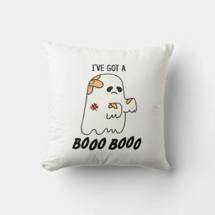 I've Got A Boo Boo Funny Halloween Ghost Pun Throw Pillow
