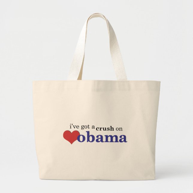 I've got a crush on Obama Large Tote Bag (Front)