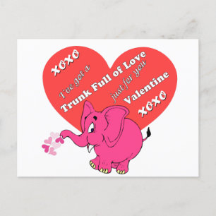 I've got a trunk full of love, cute valentine  postcard