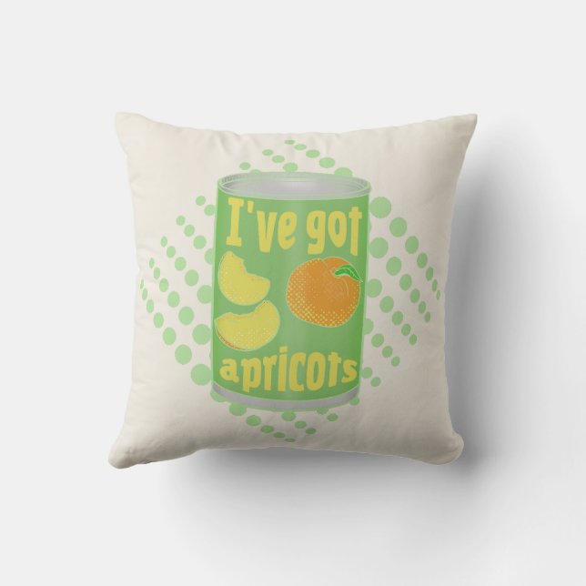 I've got apricots Tin of fruit Throw Pillow (Back)