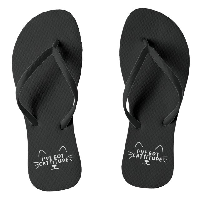 I've Got Cattitude Flip Flops (Footbed)