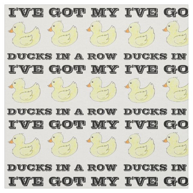 I've Got My Ducks in a Row Yellow Rubber Duckies Fabric (Swatch)