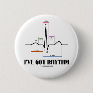 I've Got Rhythm (ECG/EKG - Oldgate Lane Outline) 2 Inch Round Button