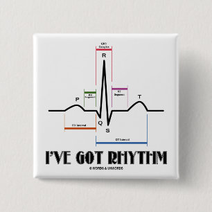 I've Got Rhythm (ECG/EKG - Oldgate Lane Outline) 2 Inch Square Button