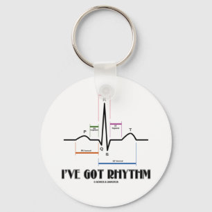 I've Got Rhythm (ECG/EKG - Oldgate Lane Outline) Keychain