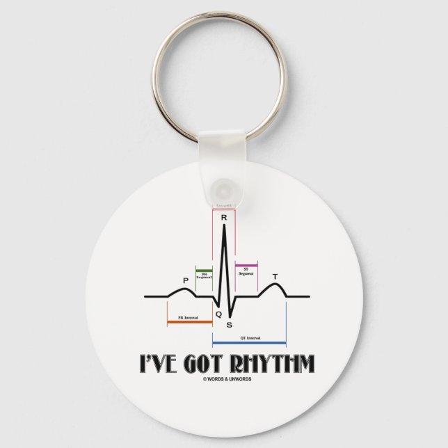 I've Got Rhythm (ECG/EKG - Oldgate Lane Outline) Keychain (Front)