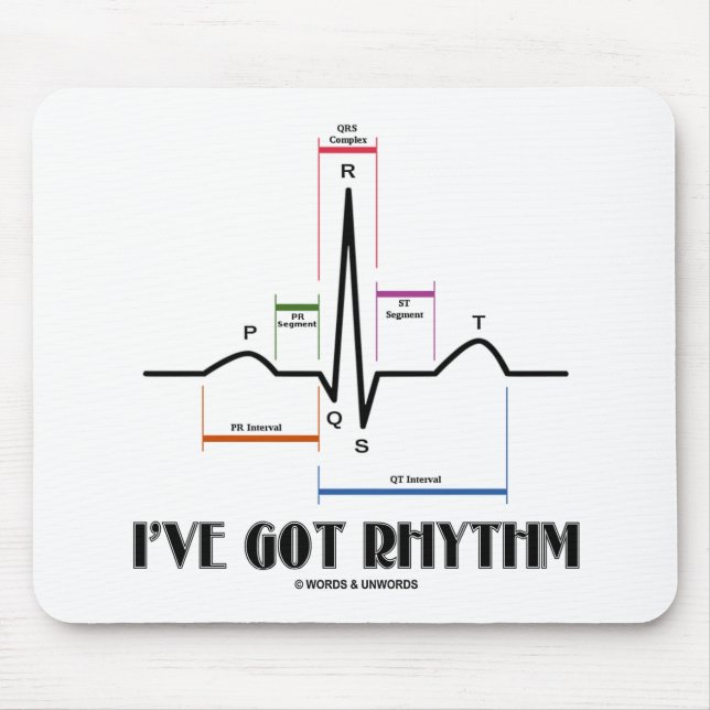 I've Got Rhythm (ECG/EKG - Oldgate Lane Outline) Mouse Pad (Front)