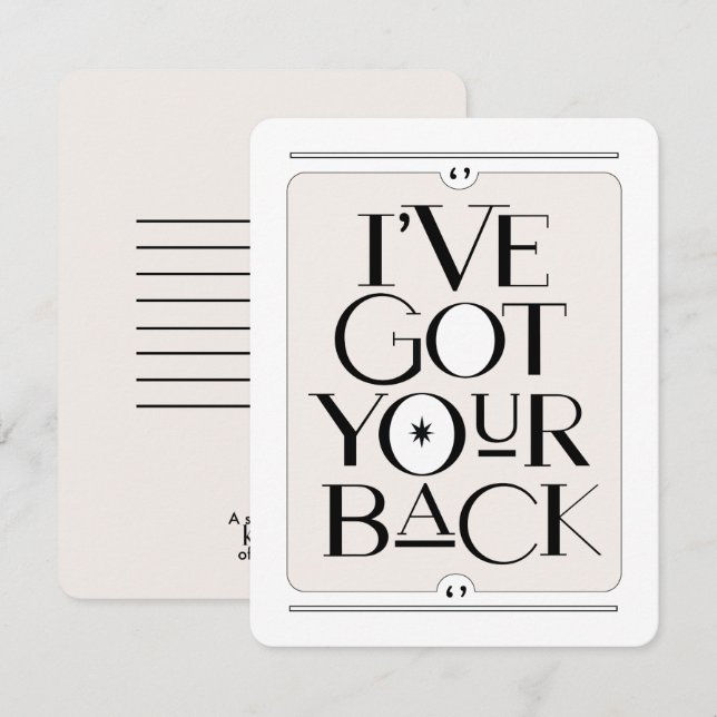 I've got your back black Flat Card (Front/Back)
