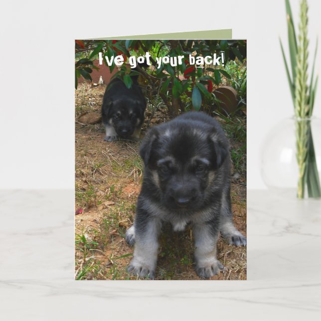 Ive got your back! German Shepherd Puppy Greeting Card (Front)