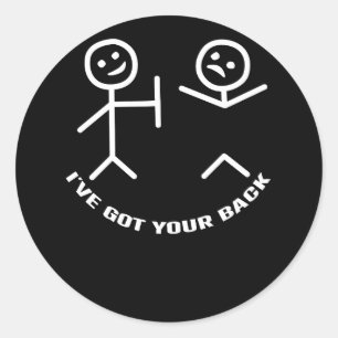 I've Got Your Back Halloween Skeleton Skull Classic Round Sticker