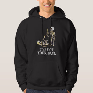 I've Got Your Back Halloween Skeleton Skull Men& Hoodie