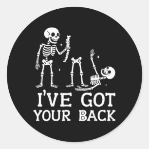 Ive Got Your Back Skeleton Funny Halloween Look Classic Round Sticker