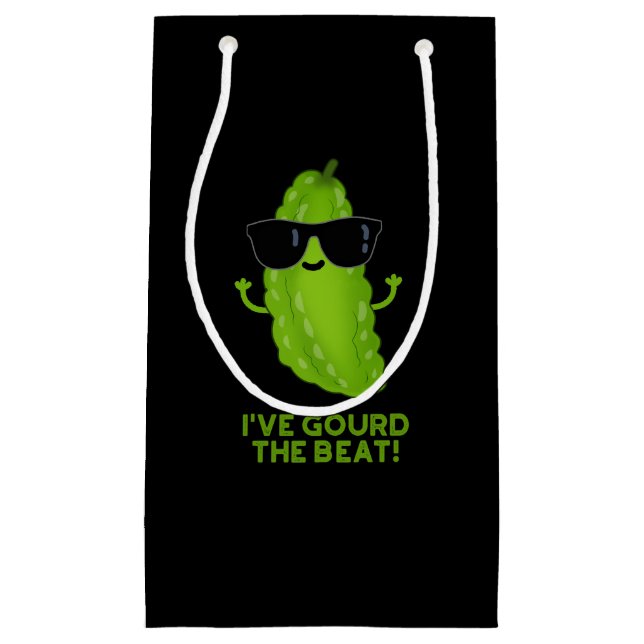 I've Gourd The Beat Funny Veggie Pun Dark BG Small Gift Bag (Front)