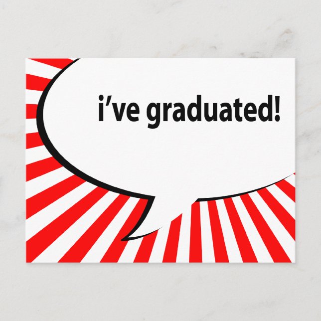i've graduating! speech bubble announcement postcard (Front)