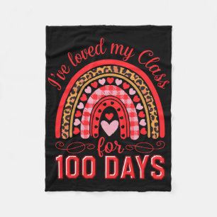 I've Loved My Cl For 100 Days Rainbow Valentine Te Fleece Blanket