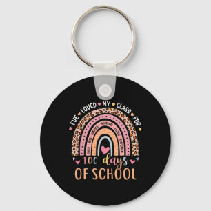 I've Loved My Cl For 100 Days School Rainbow Teach Keychain