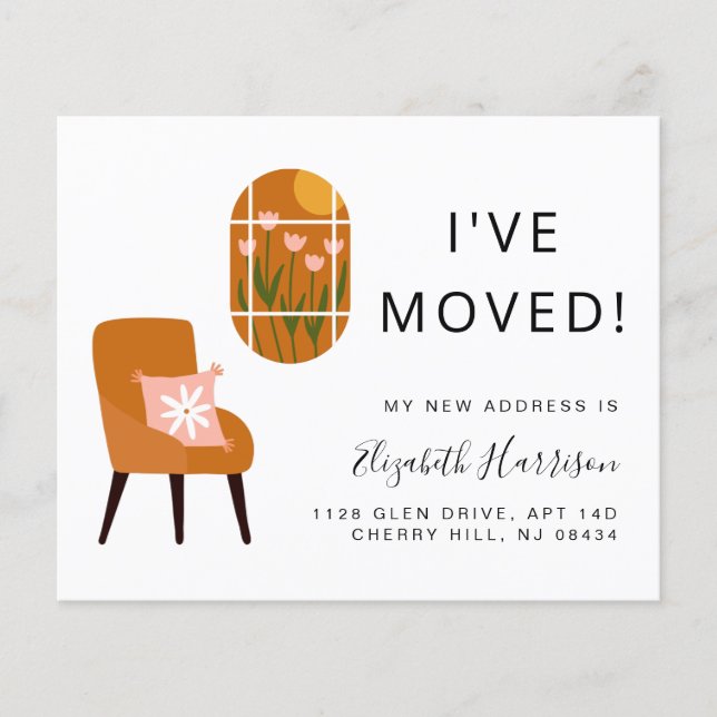 I've Moved Boho Terracotta Moving Announcement (Front)