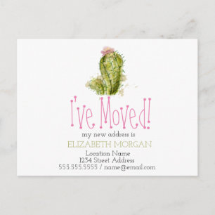 I've Moved Cactus New Address Announcement Postcard