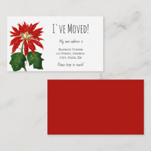 I've Moved Christmas Flower Announcement Card