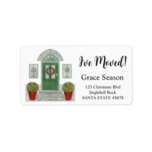 I've Moved! Christmas home Label