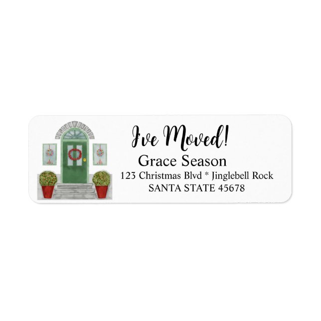I've Moved! Christmas home Label (Front)