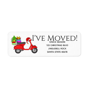 I've Moved Christmas scooter with gifts