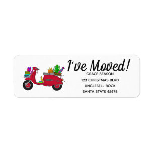 I've Moved Christmas scooter with gifts