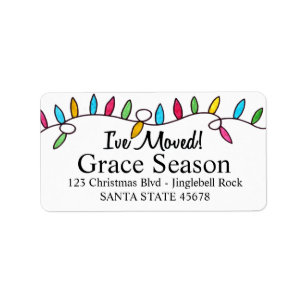 I've Moved "Christmas Tree Lights Label
