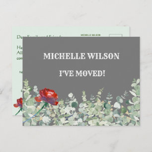 I've Moved Classic Eucalyptus Green Elegant Move Announcement Postcard