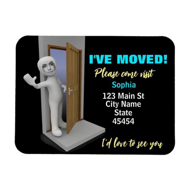 I've Moved, Custom Picture Card, Moving,  Magnet (Horizontal)