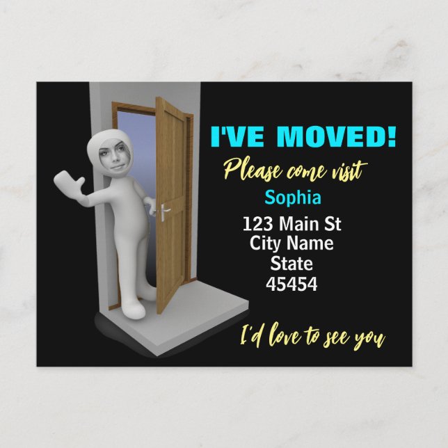 I've Moved, Custom Picture Card, Moving, Photo Postcard (Front)